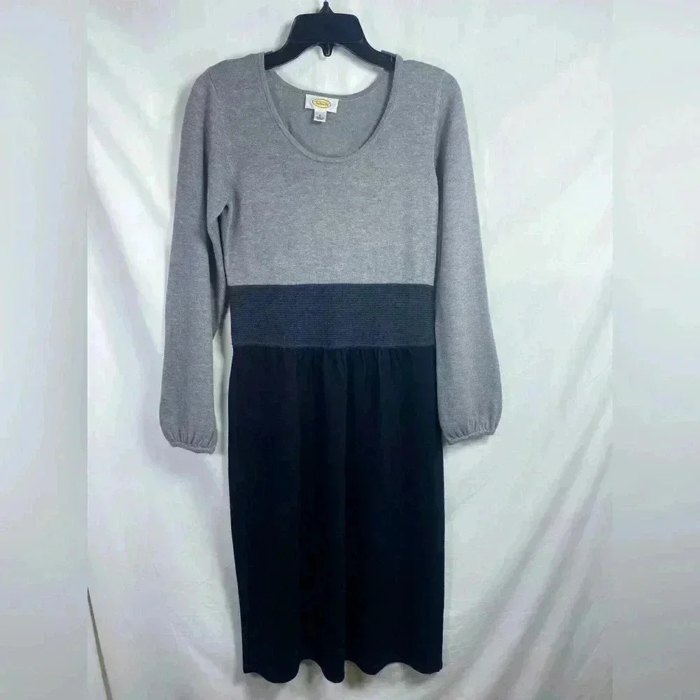 Talbots Cashmere/Wool Blend, Black & Gray, Size Small Sweater Dress.